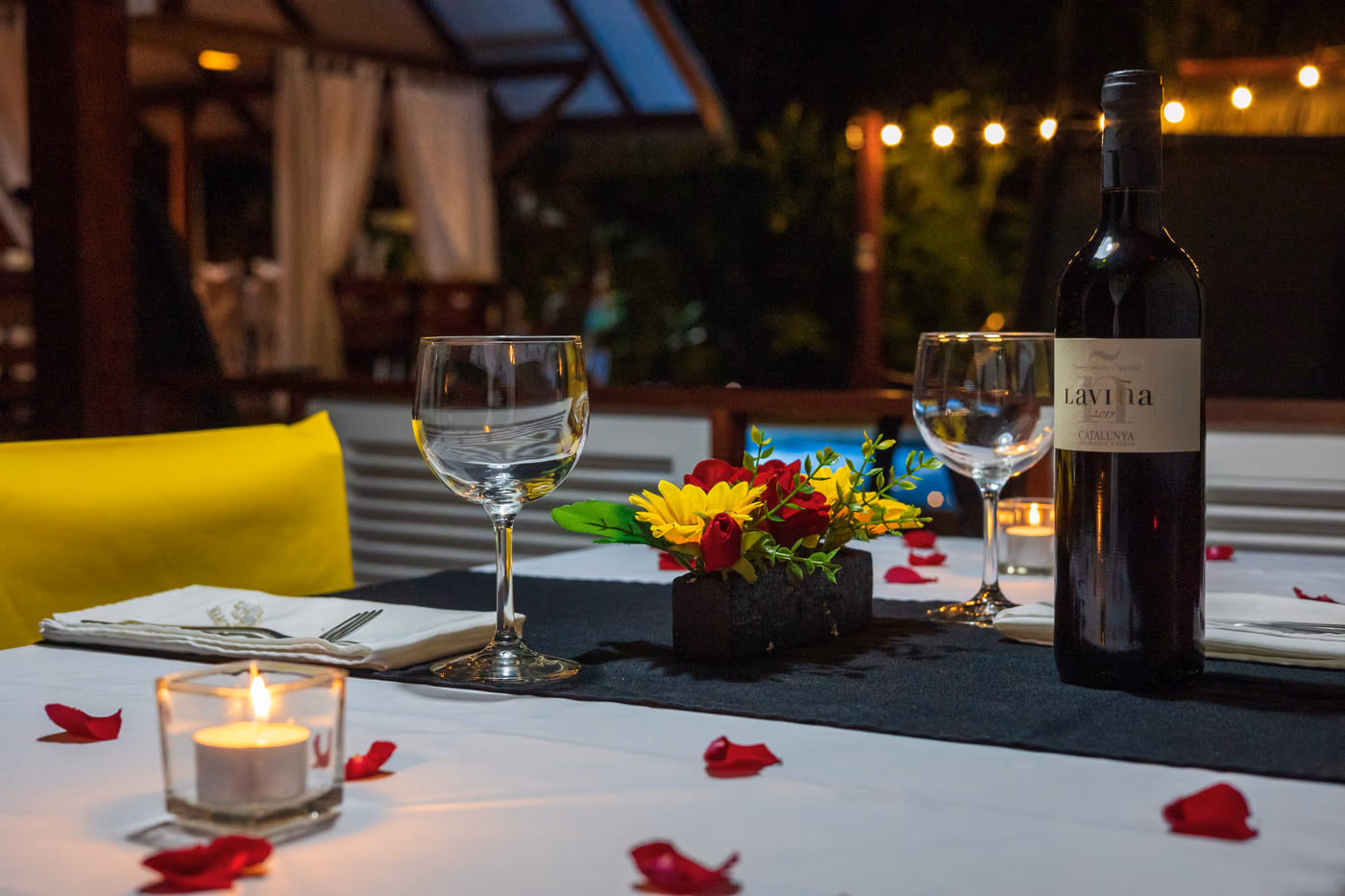 Evening dining under the stars at Namuwoki Lodge
